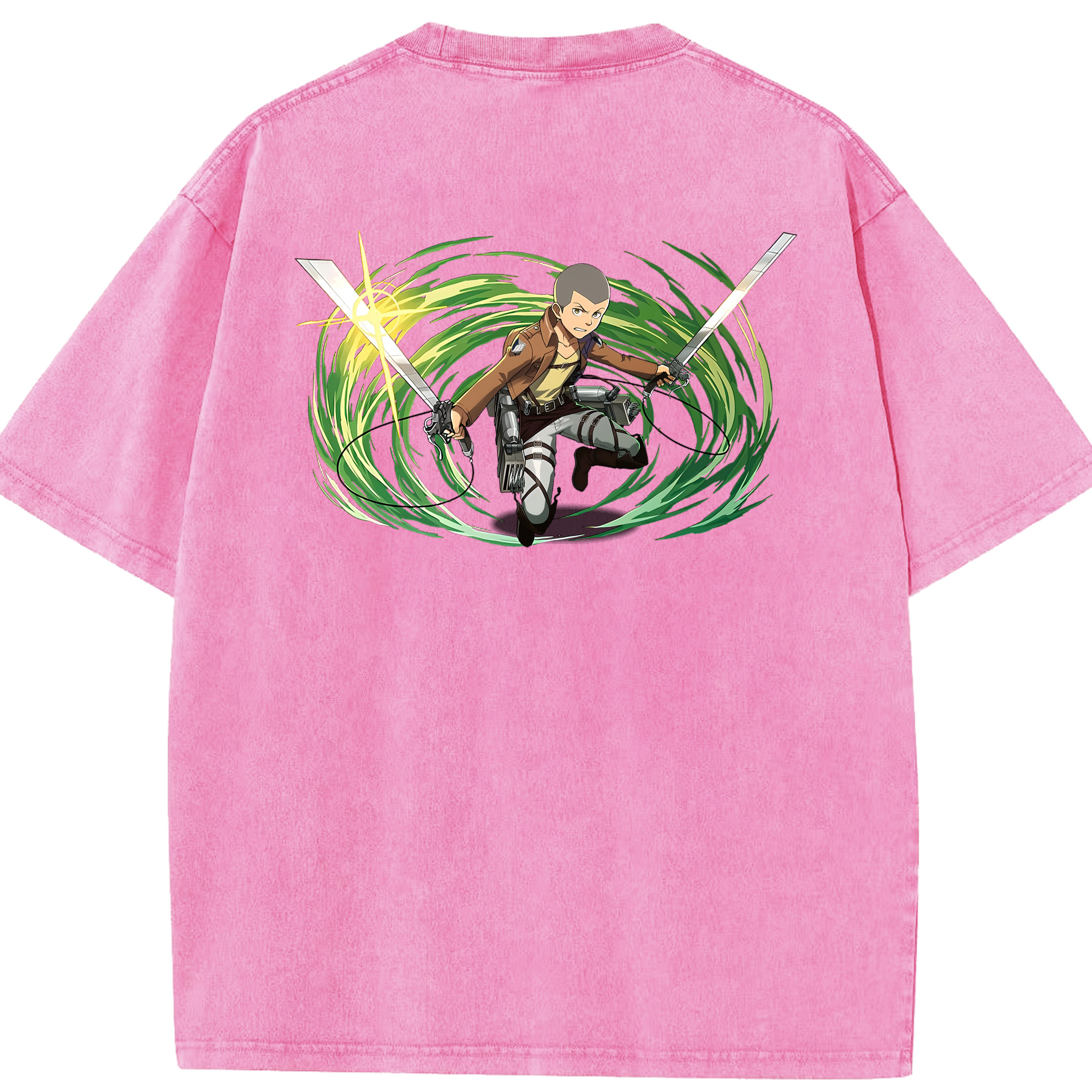 （画像用） 進撃の巨人 コニー·スプリンガー Attack on Titan Connie Springer 綿100% ヴィンテージ風 半袖Tシャツ（背面プリント）